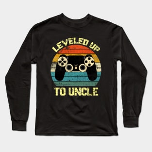 New Uncle Gift/ Leveled Up To Uncle Tees/ Gift for uncle Long Sleeve T-Shirt